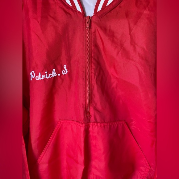 Vintage Hartwell 90s Red Windbreaker Jacket with White Stripes “REDS” Sports Med - Picture 7 of 8